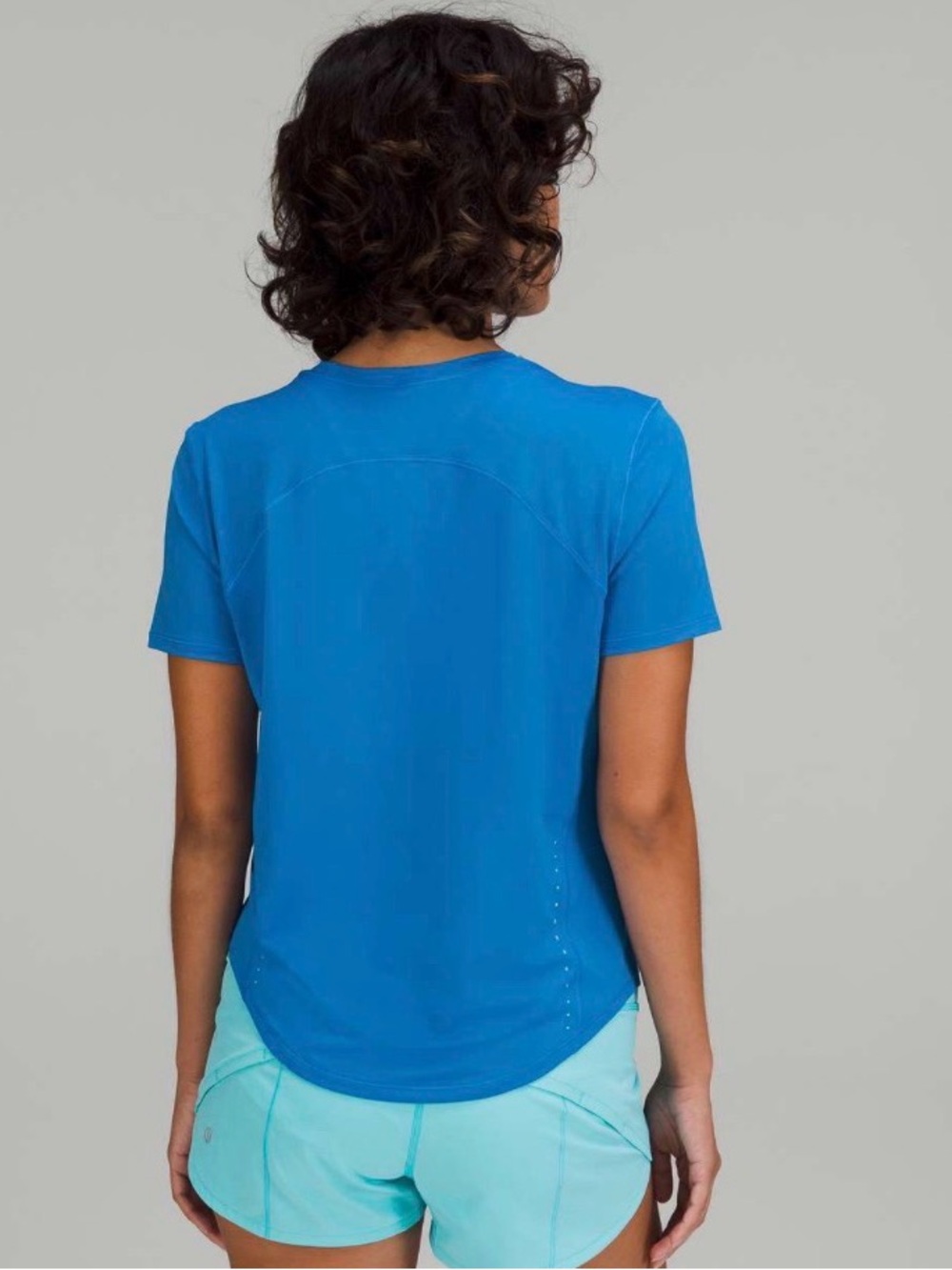 Lululemon Blue High Neck Running and Training T-Shirt Poolside 6 - Picture 2 of 11